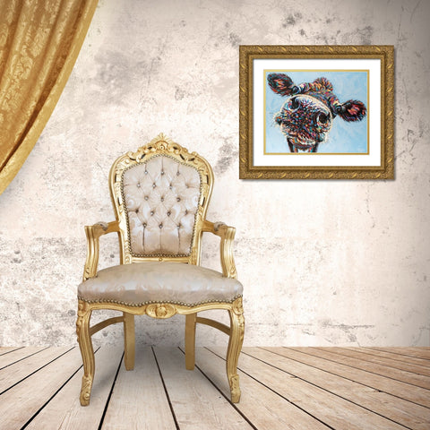 Funny Cow II Gold Ornate Wood Framed Art Print with Double Matting by Vitaletti, Carolee