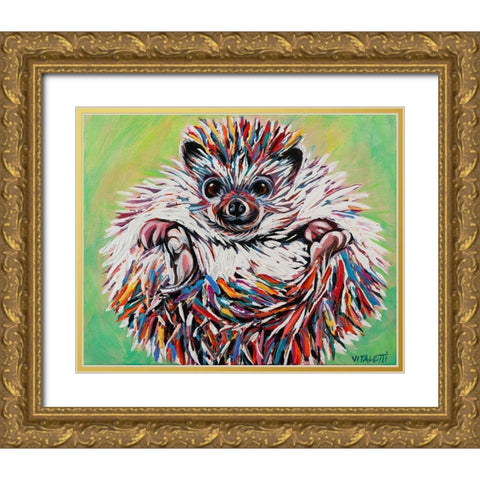 Colorful Hedgehog II Gold Ornate Wood Framed Art Print with Double Matting by Vitaletti, Carolee