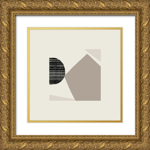 Fragmented Shapes III Gold Ornate Wood Framed Art Print with Double Matting by Barnes, Victoria