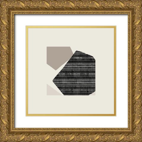 Fragmented Shapes IV Gold Ornate Wood Framed Art Print with Double Matting by Barnes, Victoria