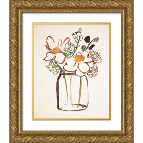 Golden One I Gold Ornate Wood Framed Art Print with Double Matting by Warren, Annie