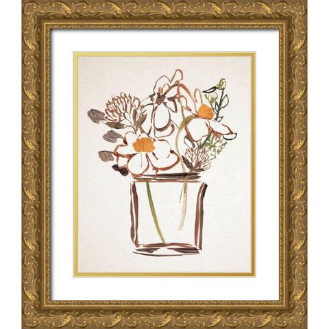 Golden One II Gold Ornate Wood Framed Art Print with Double Matting by Warren, Annie