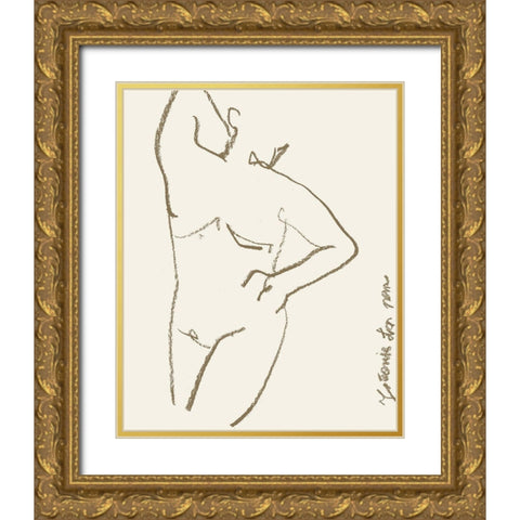 Toi et Moi II Gold Ornate Wood Framed Art Print with Double Matting by Wang, Melissa