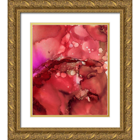 Happy Energy I Gold Ornate Wood Framed Art Print with Double Matting by Combs, Joyce