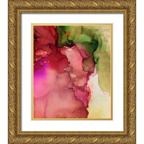 Happy Energy II Gold Ornate Wood Framed Art Print with Double Matting by Combs, Joyce