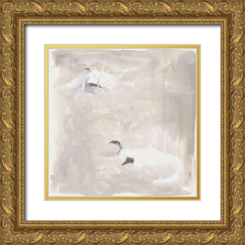 Neutral Beach Stones II Gold Ornate Wood Framed Art Print with Double Matting by Wang, Melissa