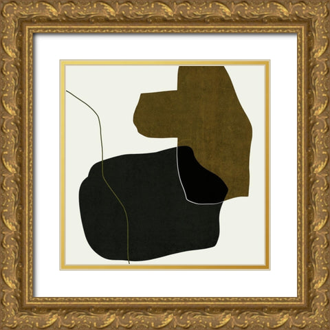 Shape Silhouettes I Gold Ornate Wood Framed Art Print with Double Matting by Wang, Melissa