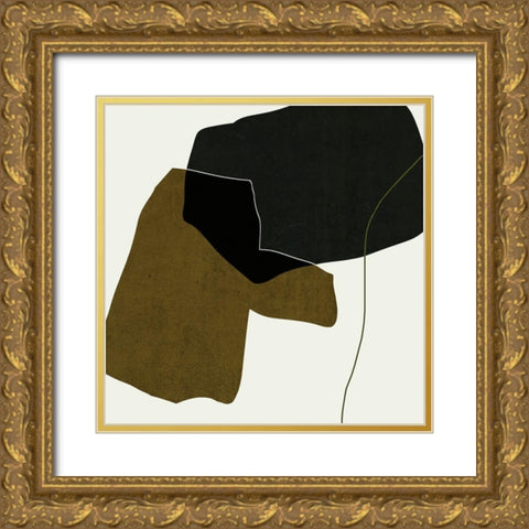 Shape Silhouettes II Gold Ornate Wood Framed Art Print with Double Matting by Wang, Melissa