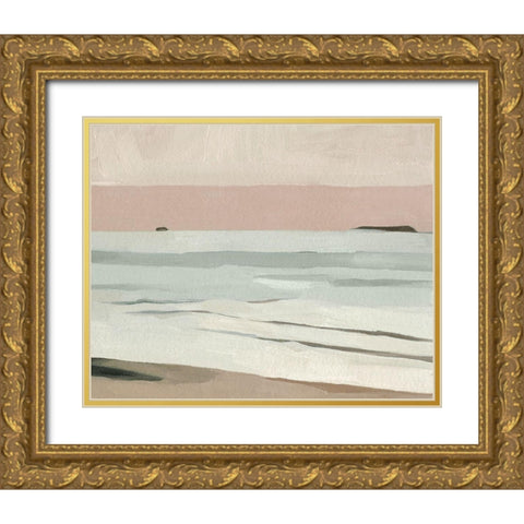 Muted Tonal Horizon II Gold Ornate Wood Framed Art Print with Double Matting by Caroline, Emma