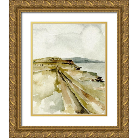 North Sea Coast I Gold Ornate Wood Framed Art Print with Double Matting by Caroline, Emma