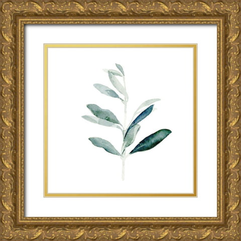 Summer Olive Branch I Gold Ornate Wood Framed Art Print with Double Matting by Caroline, Emma