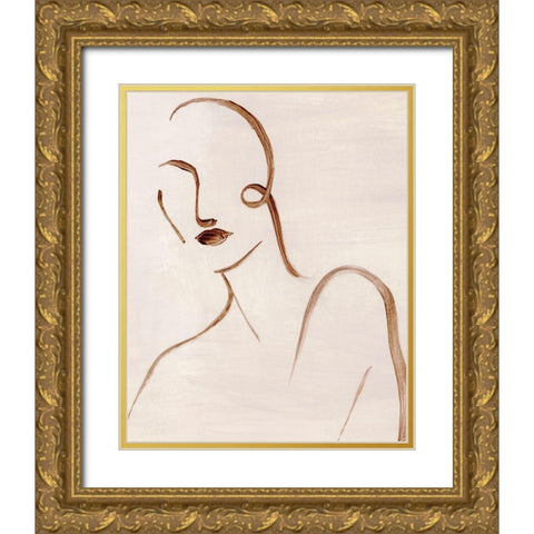 Femme Sketch I Gold Ornate Wood Framed Art Print with Double Matting by Popp, Grace