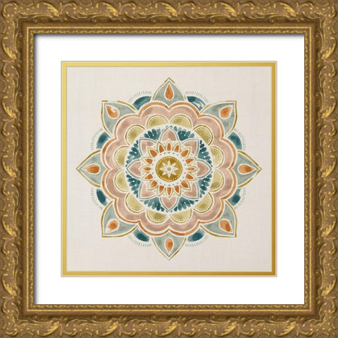 Summer Mandala I Gold Ornate Wood Framed Art Print with Double Matting by Borges, Victoria