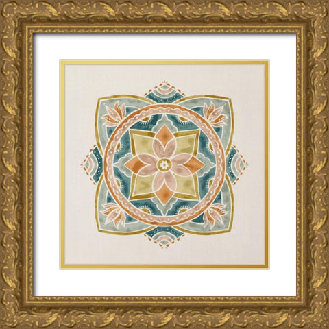 Summer Mandala II Gold Ornate Wood Framed Art Print with Double Matting by Borges, Victoria
