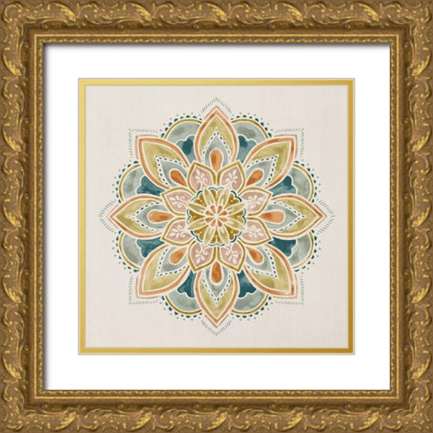 Summer Mandala IV Gold Ornate Wood Framed Art Print with Double Matting by Borges, Victoria