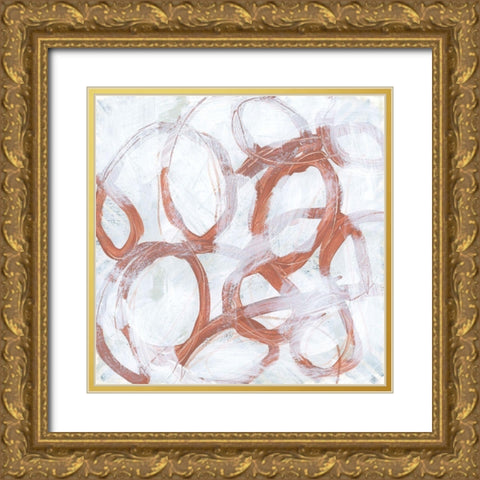 Rust Thread I Gold Ornate Wood Framed Art Print with Double Matting by Vess, June Erica