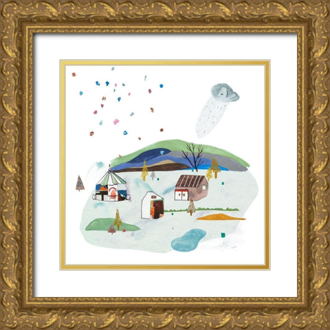 The Valley Playground I Gold Ornate Wood Framed Art Print with Double Matting by Wang, Melissa