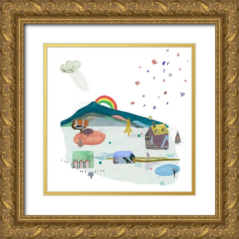 The Valley Playground III Gold Ornate Wood Framed Art Print with Double Matting by Wang, Melissa