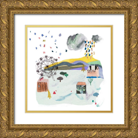 The Valley Playground IV Gold Ornate Wood Framed Art Print with Double Matting by Wang, Melissa