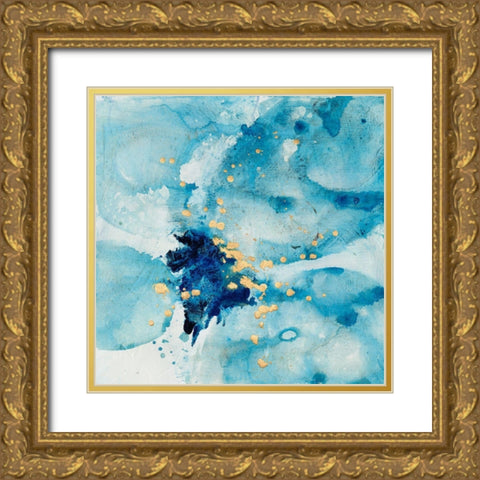 Searching in Blue I Gold Ornate Wood Framed Art Print with Double Matting by Combs, Joyce