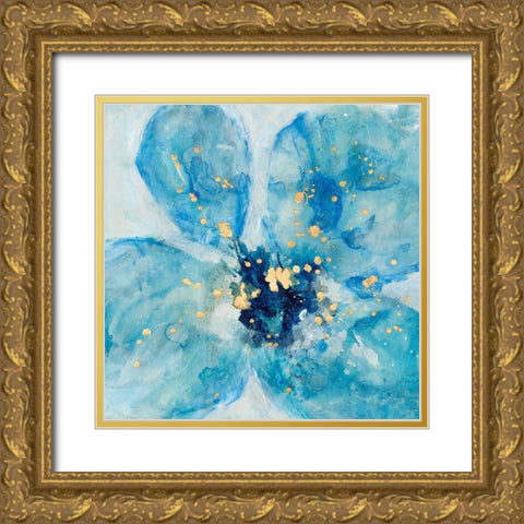 Searching in Blue II Gold Ornate Wood Framed Art Print with Double Matting by Combs, Joyce