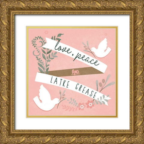 Happy Challa Days IV Gold Ornate Wood Framed Art Print with Double Matting by Parker, Jennifer Paxton