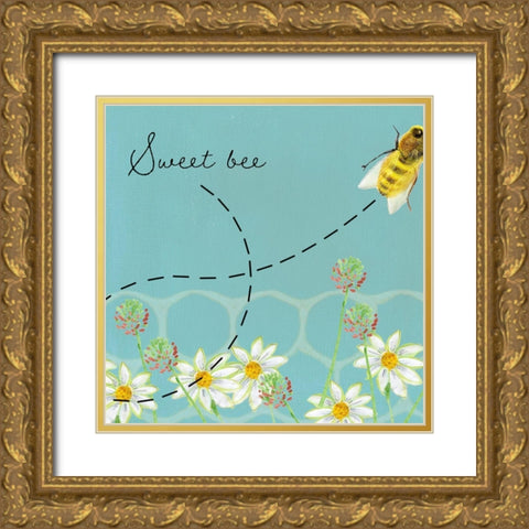 Honeybee Hive I Gold Ornate Wood Framed Art Print with Double Matting by Longley, Alicia