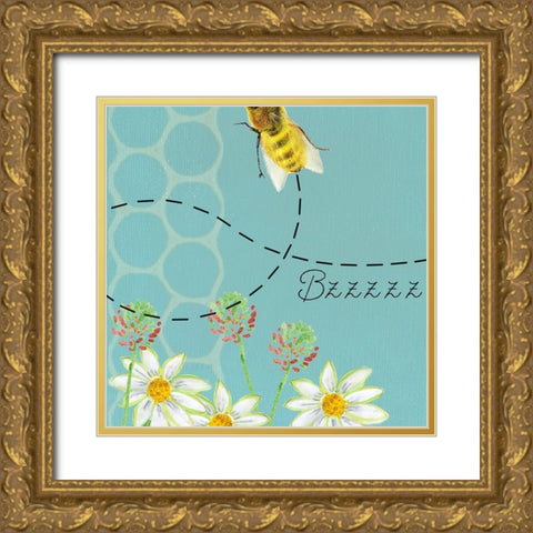 Honeybee Hive II Gold Ornate Wood Framed Art Print with Double Matting by Longley, Alicia