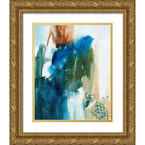 Foxy Friends II Gold Ornate Wood Framed Art Print with Double Matting by Combs, Joyce