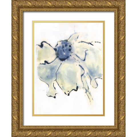 Blooms Taking Flight II Gold Ornate Wood Framed Art Print with Double Matting by Combs, Joyce