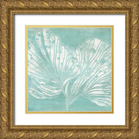 Cerulean Sea Coral II Gold Ornate Wood Framed Art Print with Double Matting by Vess, June Erica