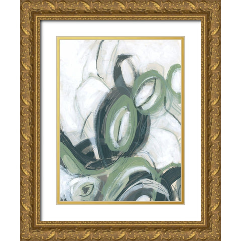 Green Cycle I Gold Ornate Wood Framed Art Print with Double Matting by Vess, June Erica