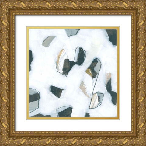 Marble Flecks IV Gold Ornate Wood Framed Art Print with Double Matting by Vess, June Erica