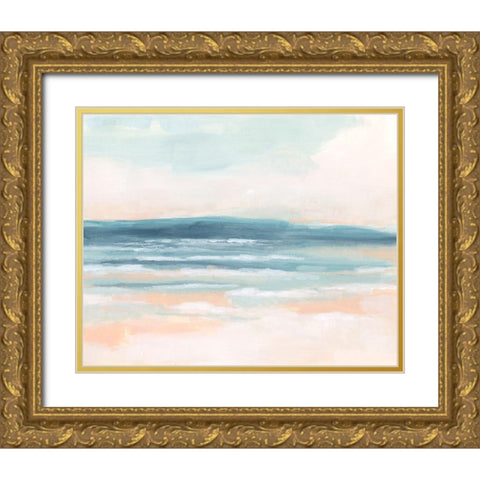 Surf Blush II Gold Ornate Wood Framed Art Print with Double Matting by Vess, June Erica