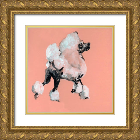 A Very Pop Modern Dog II Gold Ornate Wood Framed Art Print with Double Matting by Cartissi