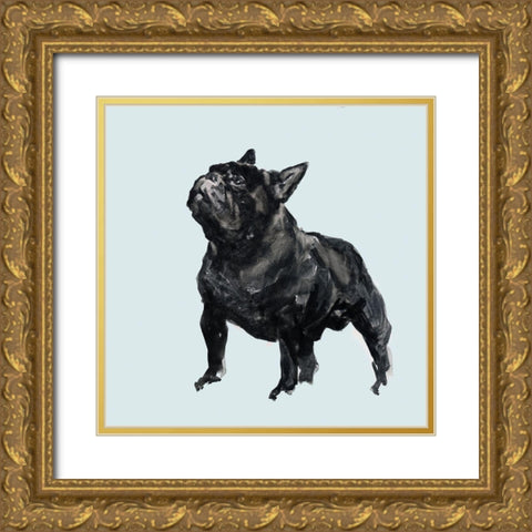 A Very Pastel Modern Dog III Gold Ornate Wood Framed Art Print with Double Matting by Cartissi