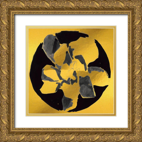 Gold Cactus II Gold Ornate Wood Framed Art Print with Double Matting by Cartissi
