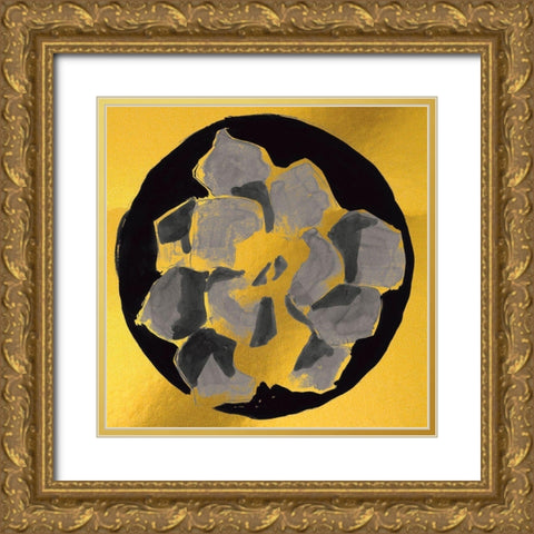 Gold Cactus III Gold Ornate Wood Framed Art Print with Double Matting by Cartissi