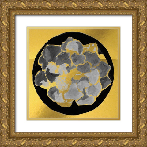 Gold Cactus IV Gold Ornate Wood Framed Art Print with Double Matting by Cartissi