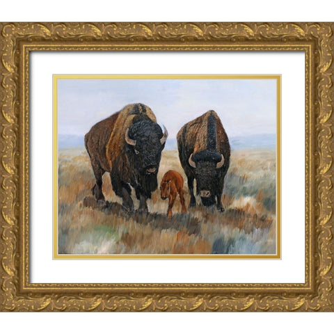 Family Affair II Gold Ornate Wood Framed Art Print with Double Matting by Winkler, Kathy