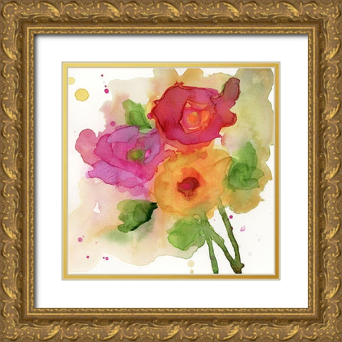 Dream of Flowers I Gold Ornate Wood Framed Art Print with Double Matting by Quin, Marabeth