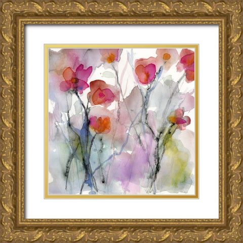 Dream of Flowers II Gold Ornate Wood Framed Art Print with Double Matting by Quin, Marabeth