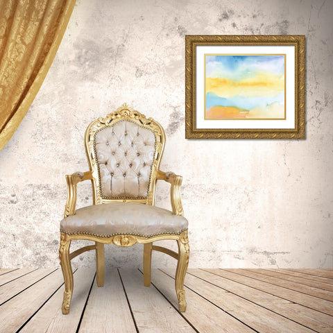 Watercolor Sky II Gold Ornate Wood Framed Art Print with Double Matting by Longley, Alicia