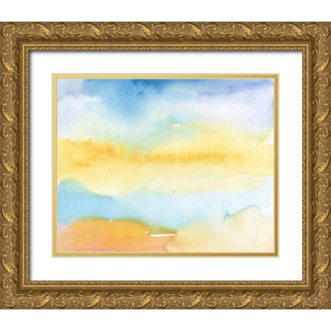Watercolor Sky II Gold Ornate Wood Framed Art Print with Double Matting by Longley, Alicia