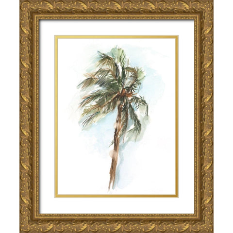 Watercolor Palm Study II Gold Ornate Wood Framed Art Print with Double Matting by Harper, Ethan