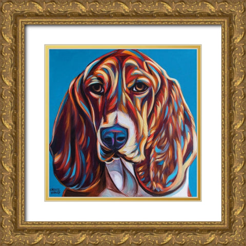 Dog Besties II Gold Ornate Wood Framed Art Print with Double Matting by Vitaletti, Carolee