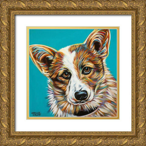 Corgi Cuteness I Gold Ornate Wood Framed Art Print with Double Matting by Vitaletti, Carolee