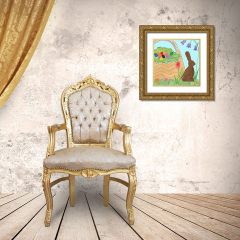Easter Basket Time II Gold Ornate Wood Framed Art Print with Double Matting by Longley, Alicia