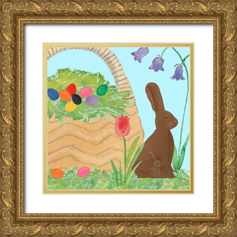 Easter Basket Time II Gold Ornate Wood Framed Art Print with Double Matting by Longley, Alicia