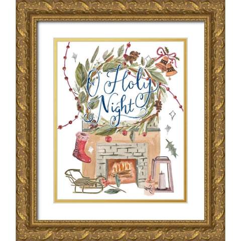 O Holy Night II Gold Ornate Wood Framed Art Print with Double Matting by Wang, Melissa
